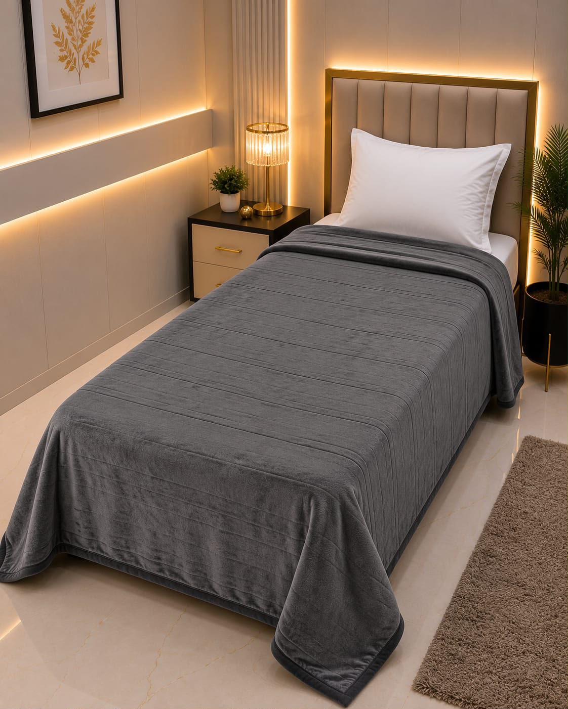 Luxury AC Blanket - Single Bed - Golden